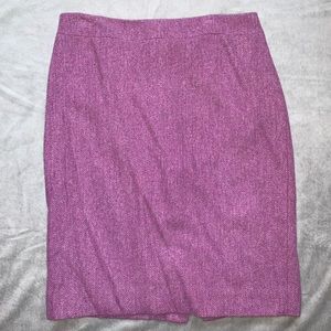 J. Crew Purple Herringbone Tweed Pencil Skirt 4P
